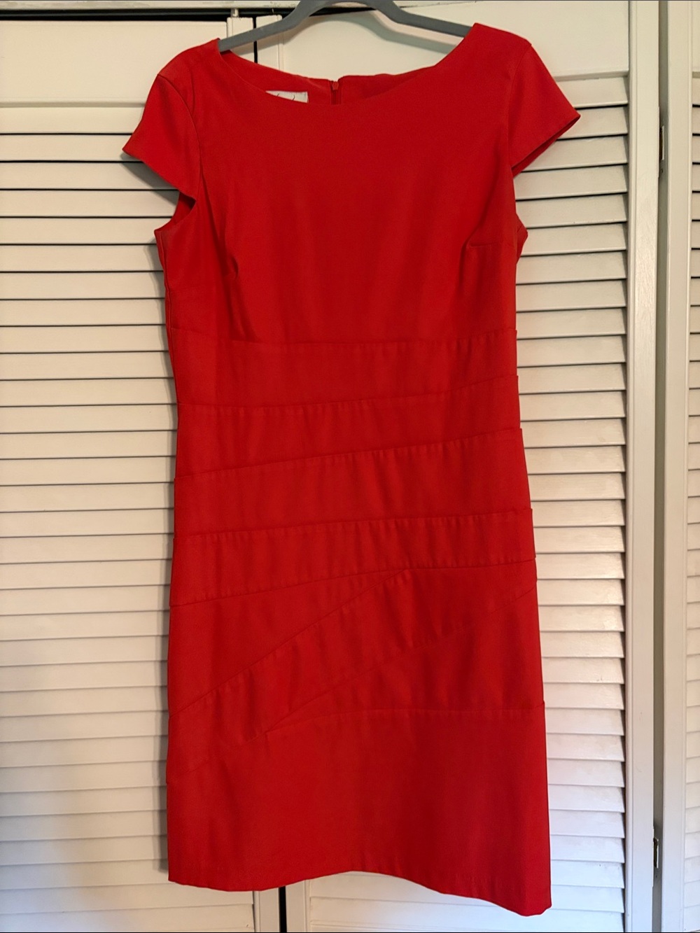 Kim Rogers Red Cap-Sleeve Stealth Dress